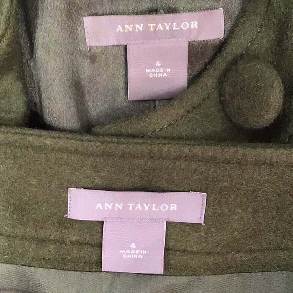 Ann Taylor rabbit blend forest green skirt set 4 - Picture 7 of 12